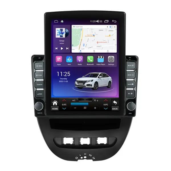 Navigatie dedicata cu Android Peugeot 107 2005 - 2014, 4GB RAM, Radio GPS Dual Zone, Touchscreen IPS 9.7" HD tip Tesla, Internet Wi-Fi si slot SIM 4G, Bluetooth, MirrorLink, USB