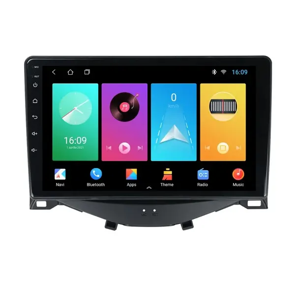 Navigatie dedicata cu Android Peugeot 108 2014 - 2022, 1GB RAM, Radio GPS Dual Zone, Display HD IPS 9" Touchscreen, Internet Wi-Fi, Bluetooth, MirrorLink, USB