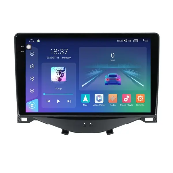 Navigatie dedicata cu Android Peugeot 108 2014 - 2022, 8GB RAM, Radio GPS Dual Zone, Display 2K QLED 9.5" Touchscreen, Internet Wi-Fi si slot SIM 4G, Bluetooth, MirrorLink, USB