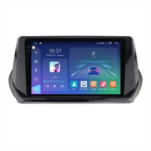 Navigatie dedicata cu Android Peugeot 2008 II dupa 2019, 4GB RAM, Radio GPS Dual Zone, Display 2K QLED 9.5" Touchscreen, Internet Wi-Fi si slot SIM 4G, Bluetooth, MirrorLink, USB