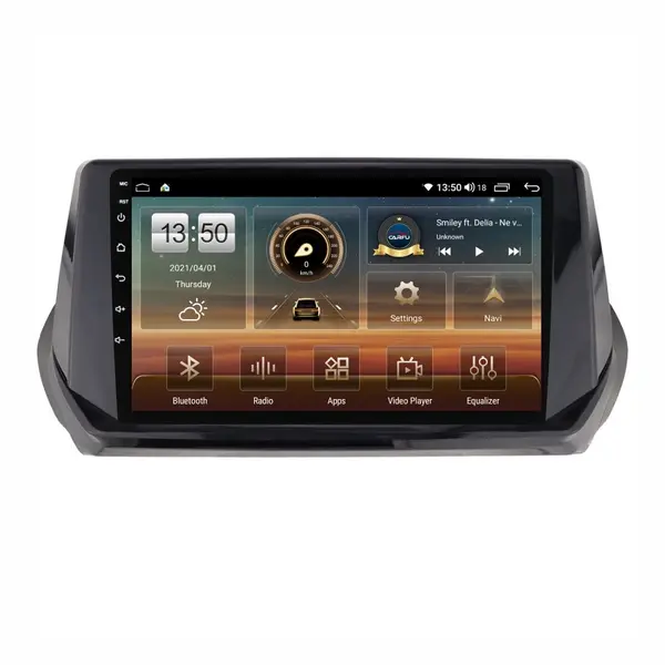 Navigatie dedicata cu Android Peugeot 2008 II dupa 2019, 4GB RAM, Radio GPS Dual Zone, Display HD QLED 9" Touchscreen, Internet Wi-Fi si slot SIM 4G, Bluetooth, MirrorLink, USB