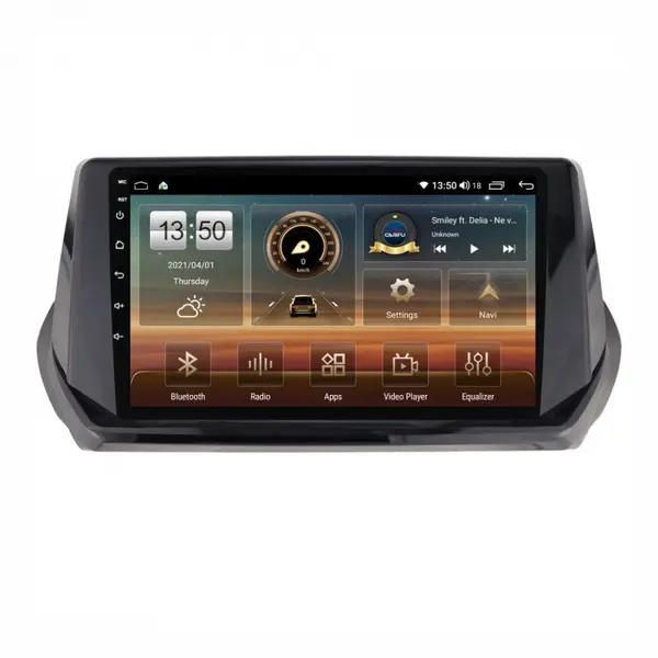 Navigatie dedicata cu Android Peugeot 2008 II dupa 2019, 8GB RAM, Radio GPS Dual Zone, Display HD QLED 9" Touchscreen, Internet Wi-Fi si slot SIM 4G, Bluetooth, MirrorLink, USB
