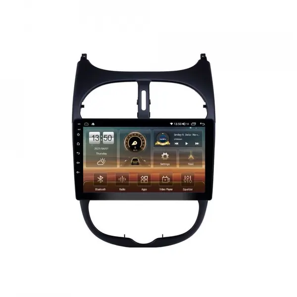 Navigatie dedicata cu Android Peugeot 206 1998 - 2009, 6GB RAM, Radio GPS Dual Zone, Display HD QLED 9" Touchscreen, Internet Wi-Fi si slot SIM 4G, Bluetooth, MirrorLink, USB