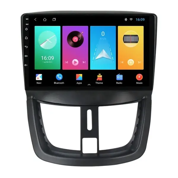 Navigatie dedicata cu Android Peugeot 206+ 2009 - 2014, 1GB RAM, Radio GPS Dual Zone, Display HD IPS 9" Touchscreen, Internet Wi-Fi, Bluetooth, MirrorLink, USB