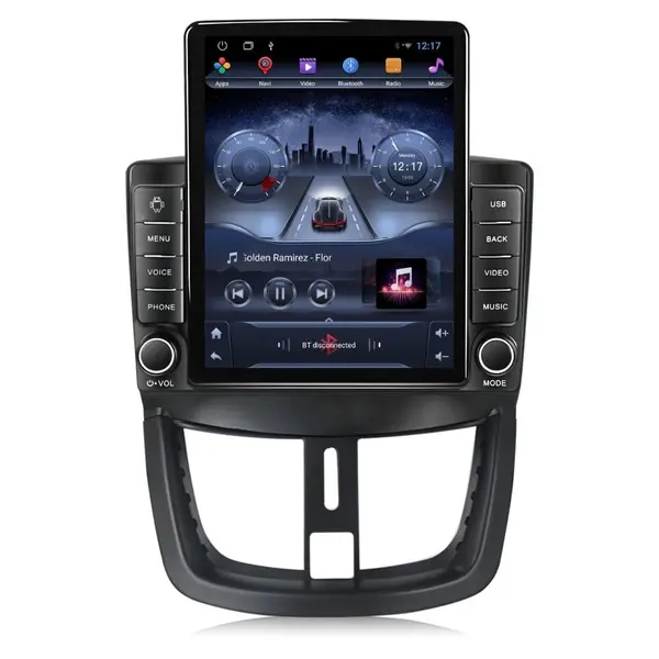 Navigatie dedicata cu Android Peugeot 207 2006 - 2015, 2GB RAM, Radio GPS Dual Zone, Touchscreen IPS 9.7" HD tip Tesla, Internet Wi-Fi, Bluetooth, MirrorLink, USB