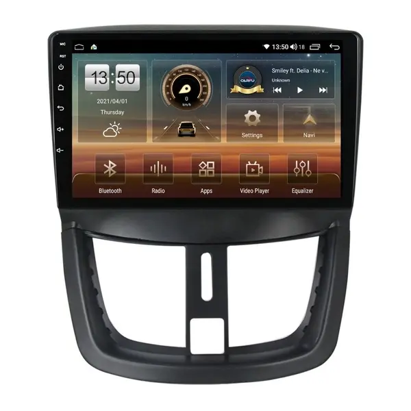 Navigatie dedicata cu Android Peugeot 207 2006 - 2015, 4GB RAM, Radio GPS Dual Zone, Display HD QLED 9" Touchscreen, Internet Wi-Fi si slot SIM 4G, Bluetooth, MirrorLink, USB