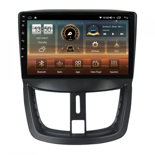 Navigatie dedicata cu Android Peugeot 207 2006 - 2015, 8GB RAM, Radio GPS Dual Zone, Display HD QLED 9" Touchscreen, Internet Wi-Fi si slot SIM 4G, Bluetooth, MirrorLink, USB