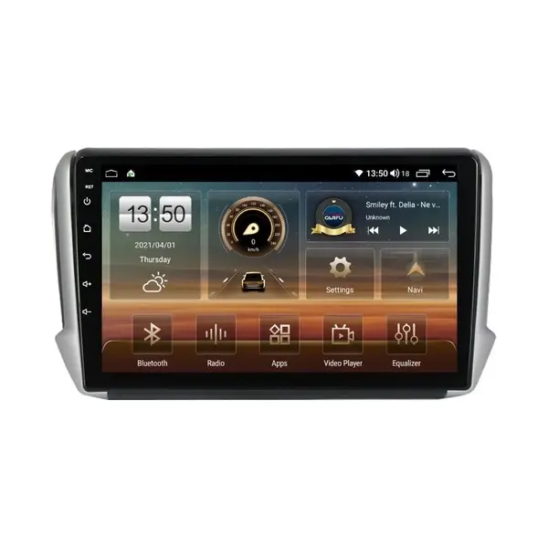 Navigatie dedicata cu Android Peugeot 208 I 2012 - 2019, 4GB RAM, Radio GPS Dual Zone, Display HD QLED 10" Touchscreen, Internet Wi-Fi si slot SIM 4G, Bluetooth, MirrorLink, USB