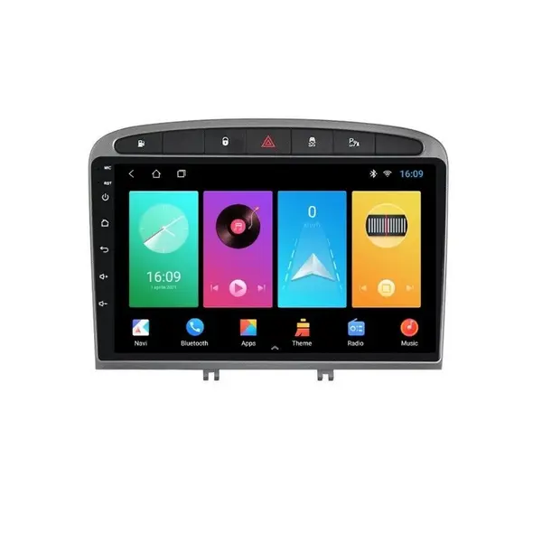 Navigatie dedicata cu Android Peugeot 308 I 2007 - 2013, 2GB RAM, Radio GPS Dual Zone, Display HD IPS 9" Touchscreen, Internet Wi-Fi, Bluetooth, MirrorLink, USB