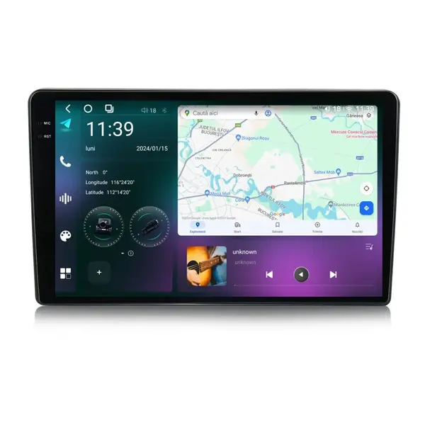 Navigatie dedicata cu Android Peugeot 308 II 2013 - 2021, 12GB RAM, Radio GPS Dual Zone, Display 2K QLED 9.5" Touchscreen, Internet Wi-Fi si slot SIM 4G, Bluetooth, MirrorLink, USB