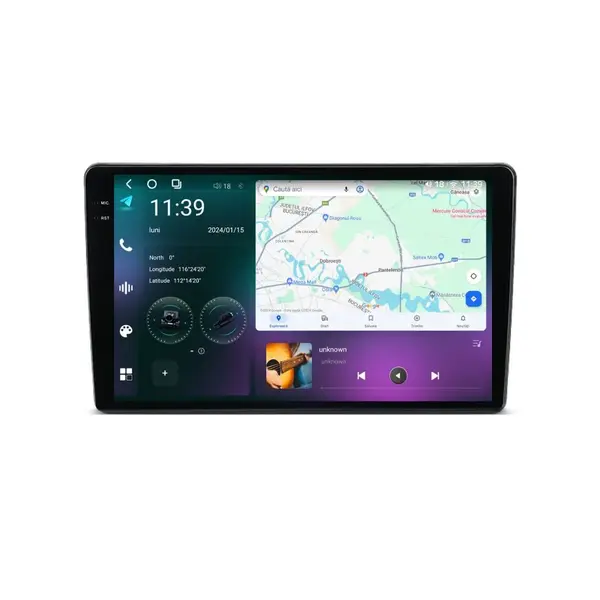 Navigatie dedicata cu Android Peugeot Partner 2008 - 2018, 12GB RAM, Radio GPS Dual Zone, Display 2K QLED 9.5" Touchscreen, Internet Wi-Fi si slot SIM 4G, Bluetooth, MirrorLink, USB