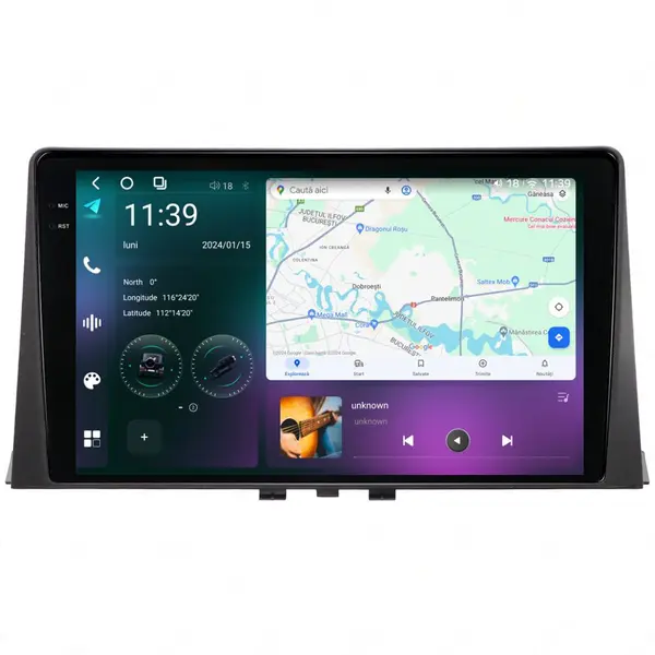 Navigatie dedicata cu Android Peugeot Partner dupa 2018, 12GB RAM, Radio GPS Dual Zone, Display 2K QLED 10.36" Touchscreen, Internet Wi-Fi si slot SIM 4G, Bluetooth, MirrorLink, USB