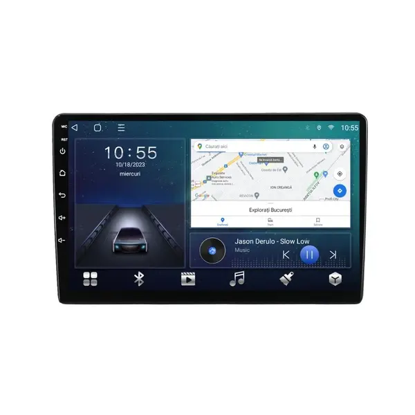 Navigatie dedicata cu Android Renault Captur II dupa 2020, 2GB RAM, Radio GPS Dual Zone, Display HD QLED 9" Touchscreen, Internet Wi-Fi si slot SIM 4G, Bluetooth, MirrorLink, USB