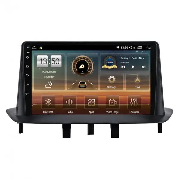 Navigatie dedicata cu Android Renault Megane III 2009 - 2016, 8GB RAM, Radio GPS Dual Zone, Display HD QLED 9" Touchscreen, Internet Wi-Fi si slot SIM 4G, Bluetooth, MirrorLink, USB