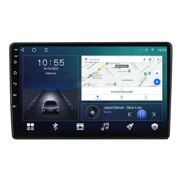 Navigatie dedicata cu Android Seat Leon 1P 2005 - 2013, 2GB RAM, Radio GPS Dual Zone, Display HD QLED 10'' Touchscreen, Internet Wi-Fi si slot SIM 4G, Bluetooth, MirrorLink, USB