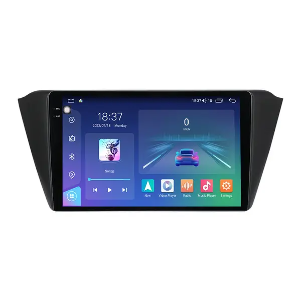Navigatie dedicata cu Android Skoda Fabia III 2014 - 2021, 8GB RAM, Radio GPS Dual Zone, Display 2K QLED 9.5" Touchscreen, Internet Wi-Fi si slot SIM 4G, Bluetooth, MirrorLink, USB