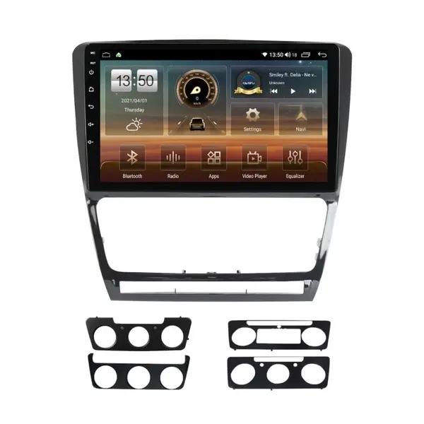 Navigatie dedicata cu Android Skoda Octavia II 2004 - 2013, negru, 8GB RAM, Radio GPS Dual Zone, Display HD QLED 10" Touchscreen, Internet Wi-Fi si slot SIM 4G, Bluetooth, MirrorLink, USB