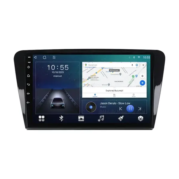Navigatie dedicata cu Android Skoda Octavia III 2013 - 2020, 2GB RAM, Radio GPS Dual Zone, Display HD QLED 10" Touchscreen, Internet Wi-Fi si slot SIM 4G, Bluetooth, MirrorLink, USB