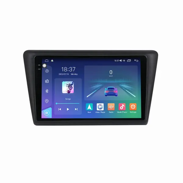 Navigatie dedicata cu Android Skoda Rapid 2011 - 2019, 4GB RAM, Radio GPS Dual Zone, Display 2K QLED 9.5" Touchscreen, Internet Wi-Fi si slot SIM 4G, Bluetooth, MirrorLink, USB