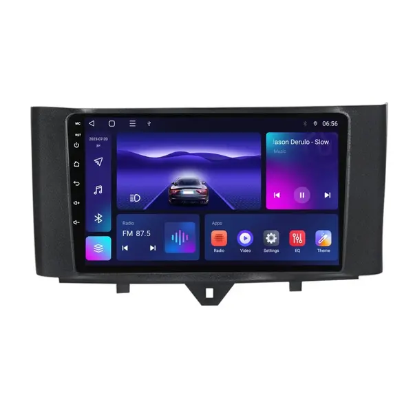 Navigatie dedicata cu Android Smart Fortwo 2011 - 2014, 4GB RAM, Radio GPS Dual Zone, Display HD IPS 9" Touchscreen, Internet Wi-Fi, Bluetooth, MirrorLink, USB