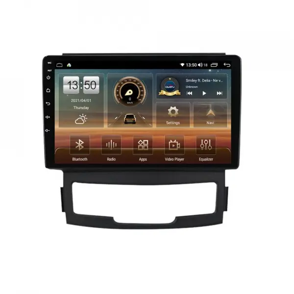 Navigatie dedicata cu Android Ssangyong Korando 2010 - 2013, 8GB RAM, Radio GPS Dual Zone, Display HD QLED 9" Touchscreen, Internet Wi-Fi si slot SIM 4G, Bluetooth, MirrorLink, USB