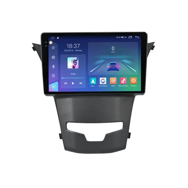 Navigatie dedicata cu Android Ssangyong Korando 2013 - 2019, 8GB RAM, Radio GPS Dual Zone, Display 2K QLED 9.5" Touchscreen, Internet Wi-Fi si slot SIM 4G, Bluetooth, MirrorLink, USB
