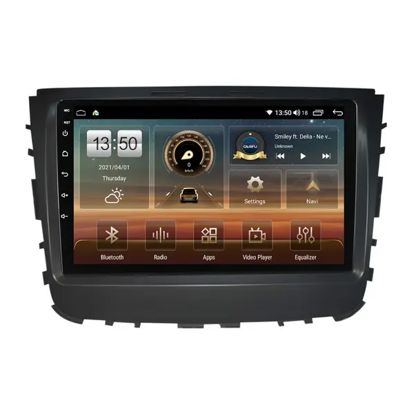 Navigatie dedicata cu Android Ssangyong Rexton dupa 2017, 4GB RAM, Radio GPS Dual Zone, Display HD QLED 9" Touchscreen, Internet Wi-Fi si slot SIM 4G, Bluetooth, MirrorLink, USB