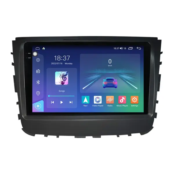 Navigatie dedicata cu Android Ssangyong Rexton dupa 2017, 8GB RAM, Radio GPS Dual Zone, Display 2K QLED 9.5" Touchscreen, Internet Wi-Fi si slot SIM 4G, Bluetooth, MirrorLink, USB