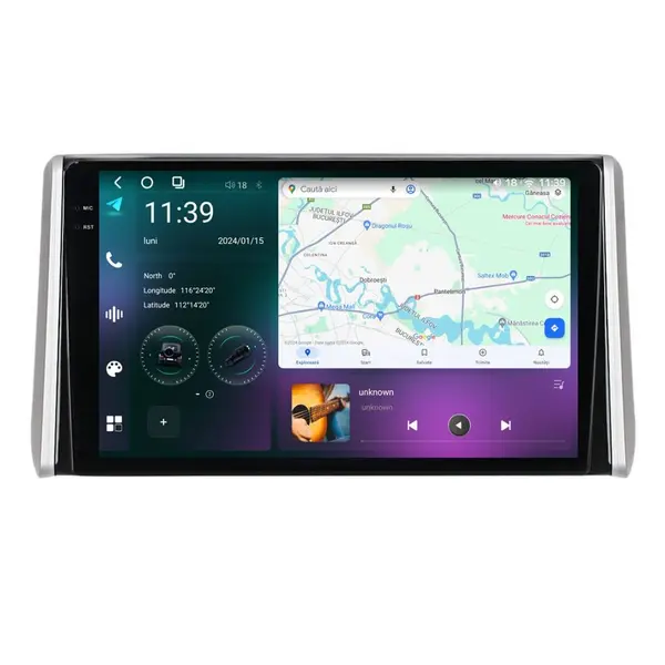 Navigatie dedicata cu Android Suzuki Across dupa 2020, 12GB RAM, Radio GPS Dual Zone, Display 2K QLED 10.36" Touchscreen, Internet Wi-Fi si slot SIM 4G, Bluetooth, MirrorLink, USB
