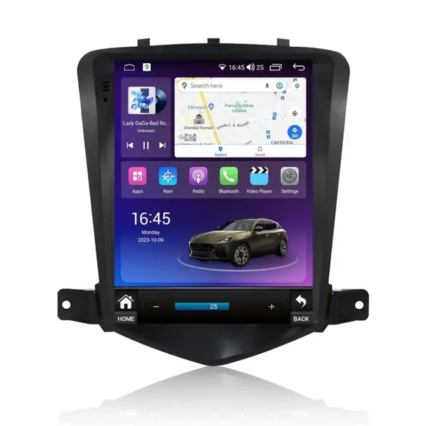 Navigatie dedicata cu Android tip tesla Chevrolet Cruze 2008 - 2013, 4GB RAM, Radio GPS Dual Zone, Touchscreen IPS 9.7" HD, Internet Wi-Fi si slot SIM 4G, Bluetooth, MirrorLink, USB