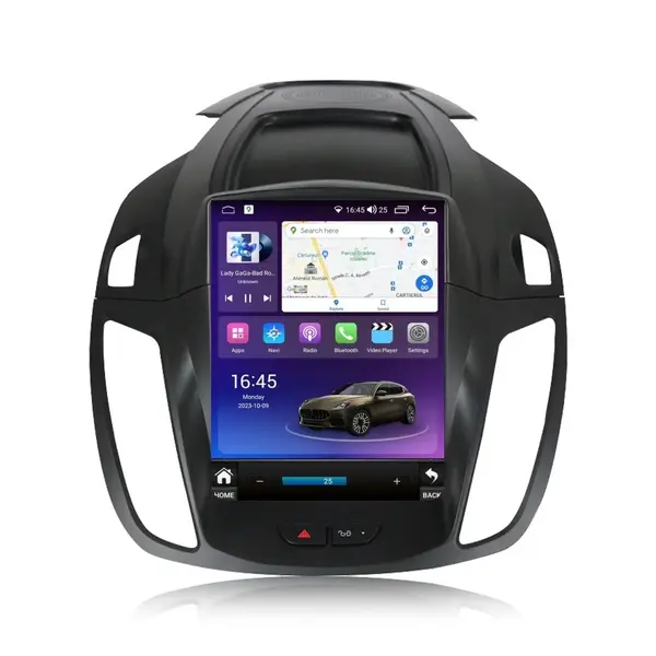Navigatie dedicata cu Android tip tesla Ford C-Max II / Grand C-Max 2010 - 2019, 4GB RAM, Radio GPS Dual Zone, Touchscreen IPS 9.7" HD, Internet Wi-Fi si slot SIM 4G, Bluetooth, MirrorLink, USB