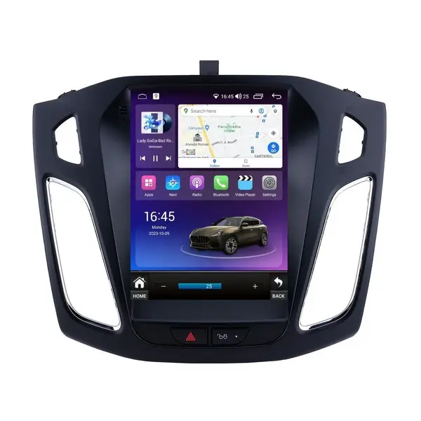 Navigatie dedicata cu Android tip tesla Ford Focus III 2011 - 2018, 4GB RAM, Radio GPS Dual Zone, Touchscreen IPS 9.7" HD, Internet Wi-Fi si slot SIM 4G, Bluetooth, MirrorLink, USB