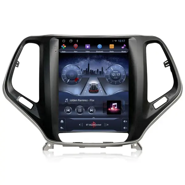 Navigatie dedicata cu Android tip tesla Jeep Cherokee V 2014 - 2019, 2GB RAM, Radio GPS Dual Zone, Touchscreen IPS 9.7" HD, Internet Wi-Fi, Bluetooth, MirrorLink, USB