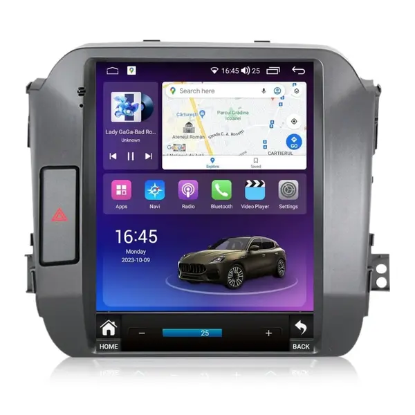 Navigatie dedicata cu Android tip tesla Kia Sportage 2010 - 2016, 8GB RAM, Radio GPS Dual Zone, Touchscreen IPS 9.7" HD, Internet Wi-Fi si slot SIM 4G, Bluetooth, MirrorLink, USB