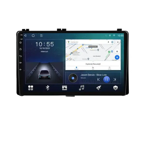 Navigatie dedicata cu Android Toyota Auris 2015 - 2019, 2GB RAM, Radio GPS Dual Zone, Display HD QLED 9" Touchscreen, Internet Wi-Fi si slot SIM 4G, Bluetooth, MirrorLink, USB