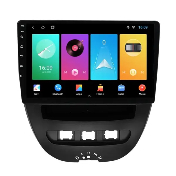 Navigatie dedicata cu Android Toyota Aygo 2005 - 2014, 1GB RAM, Radio GPS Dual Zone, Display HD IPS 10" Touchscreen, Internet Wi-Fi, Bluetooth, MirrorLink, USB