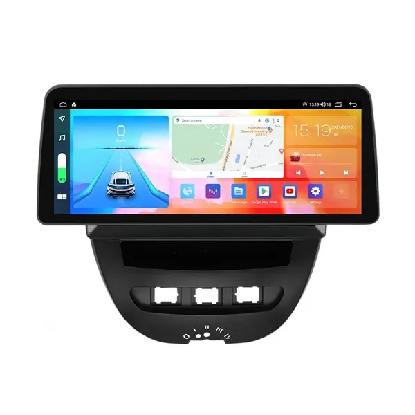 Navigatie dedicata cu Android Toyota Aygo 2005 - 2014, 8GB RAM, Radio GPS Dual Zone, Display QLED 12.3" Touchscreen, Internet Wi-Fi si slot SIM 4G, Bluetooth, MirrorLink, USB