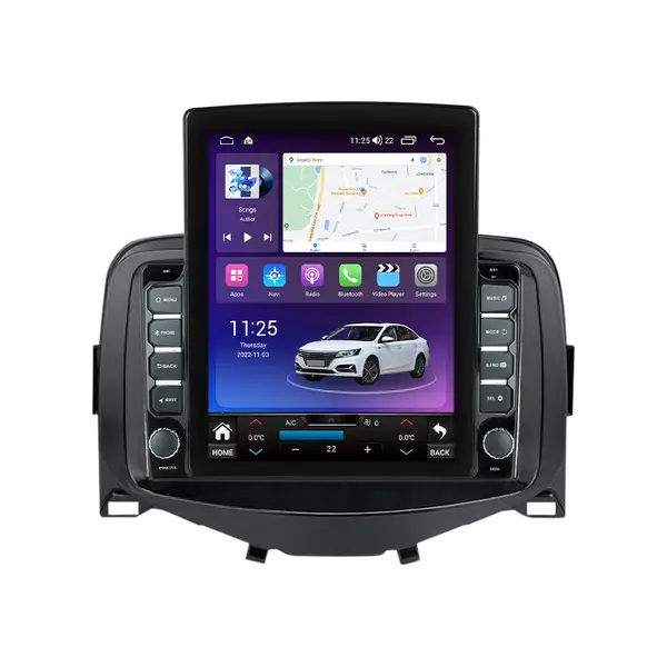 Navigatie dedicata cu Android Toyota Aygo 2014 - 2022, 4GB RAM, Radio GPS Dual Zone, Touchscreen IPS 9.7" HD tip Tesla, Internet Wi-Fi si slot SIM 4G, Bluetooth, MirrorLink, USB
