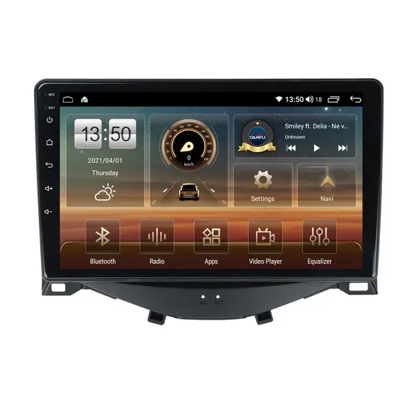 Navigatie dedicata cu Android Toyota Aygo 2014 - 2022, 6GB RAM, Radio GPS Dual Zone, Display HD QLED 9" Touchscreen, Internet Wi-Fi si slot SIM 4G, Bluetooth, MirrorLink, USB