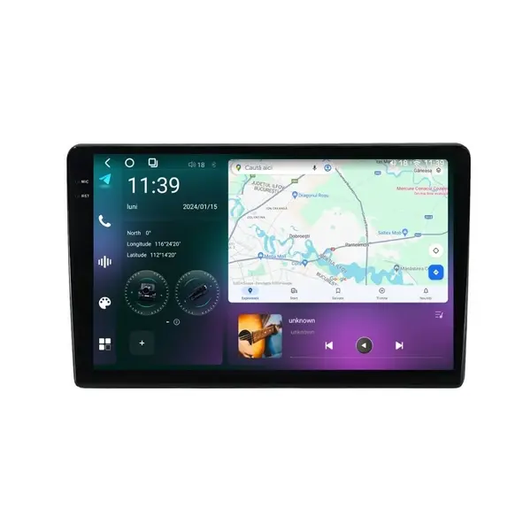 Navigatie dedicata cu Android Toyota Corolla 2000 - 2007, 12GB RAM, Radio GPS Dual Zone, Display 2K QLED 9.5" Touchscreen, Internet Wi-Fi si slot SIM 4G, Bluetooth, MirrorLink, USB