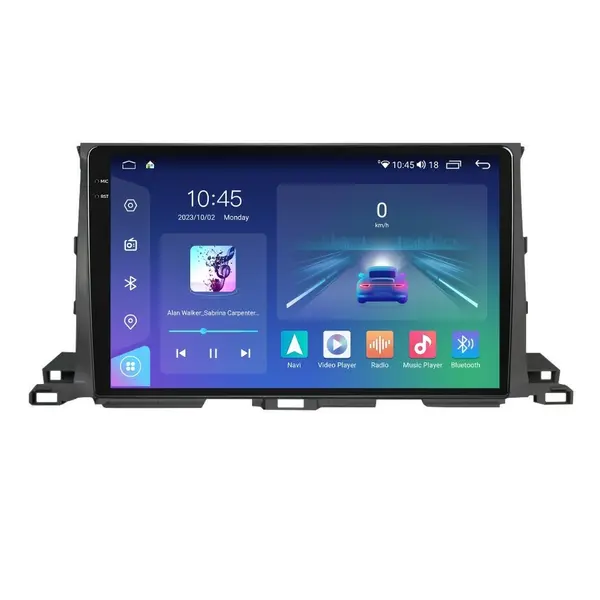 Navigatie dedicata cu Android Toyota Highlander 2013 - 2021, 4GB RAM, Radio GPS Dual Zone, Display 2K QLED 10.36" Touchscreen, Internet Wi-Fi si slot SIM 4G, Bluetooth, MirrorLink, USB
