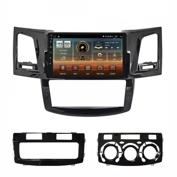 Navigatie dedicata cu Android Toyota Hilux VII 2004 - 2015, 8GB RAM, Radio GPS Dual Zone, Display HD QLED 9" Touchscreen, Internet Wi-Fi si slot SIM 4G, Bluetooth, MirrorLink, USB