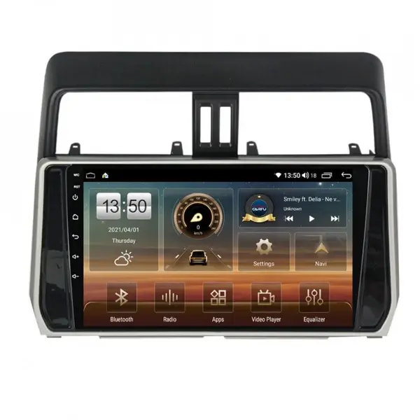 Navigatie dedicata cu Android Toyota Land Cruiser Prado J150 dupa 2017, 8GB RAM, Radio GPS Dual Zone, Display HD QLED 10" Touchscreen, Internet Wi-Fi si slot SIM 4G, Bluetooth, MirrorLink, USB