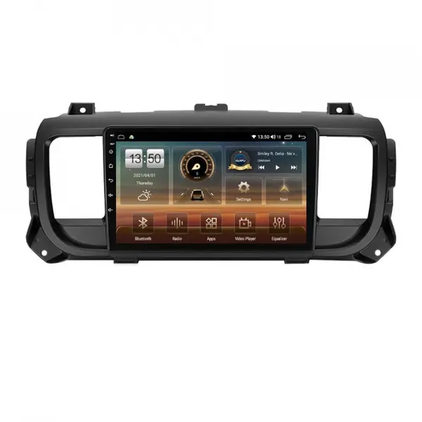 Navigatie dedicata cu Android Toyota Proace dupa 2016, 6GB RAM, Radio GPS Dual Zone, Display HD QLED 9" Touchscreen, Internet Wi-Fi si slot SIM 4G, Bluetooth, MirrorLink, USB