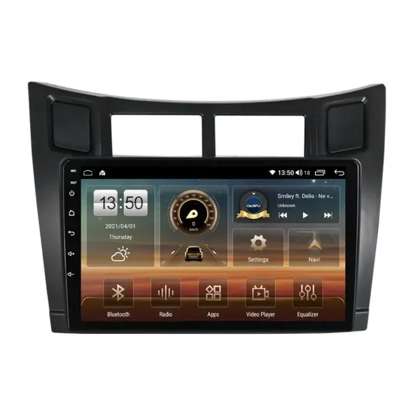 Navigatie dedicata cu Android Toyota Yaris 2006 - 2011, 8GB RAM, Radio GPS Dual Zone, Display HD QLED 9" Touchscreen, Internet Wi-Fi si slot SIM 4G, Bluetooth, MirrorLink, USB