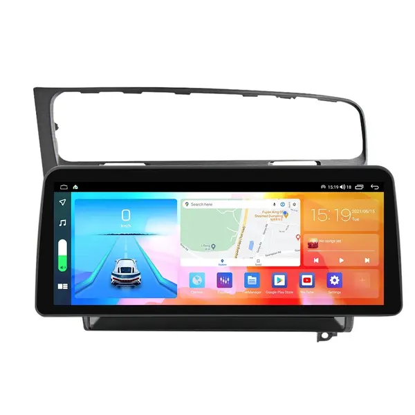 Navigatie dedicata cu Android VW Golf VII 2012 - 2019, argintiu, 8GB RAM, Radio GPS Dual Zone, Display QLED 12.3" Touchscreen, Internet Wi-Fi si slot SIM 4G, Bluetooth, MirrorLink, USB