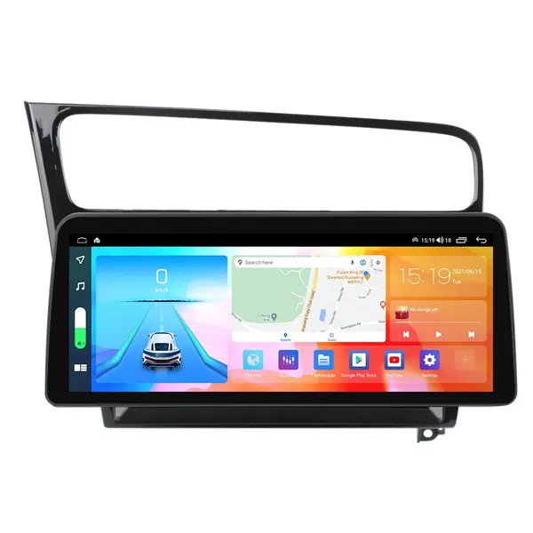 Navigatie dedicata cu Android VW Golf VII 2012 - 2019, negru, 8GB RAM, Radio GPS Dual Zone, Display QLED 12.3" Touchscreen, Internet Wi-Fi si slot SIM 4G, Bluetooth, MirrorLink, USB