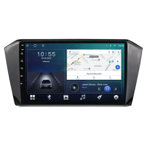 Navigatie dedicata cu Android VW Passat B8 dupa 2015, 2GB RAM, Radio GPS Dual Zone, Display HD QLED 10" Touchscreen, Internet Wi-Fi si slot SIM 4G, Bluetooth, MirrorLink, USB