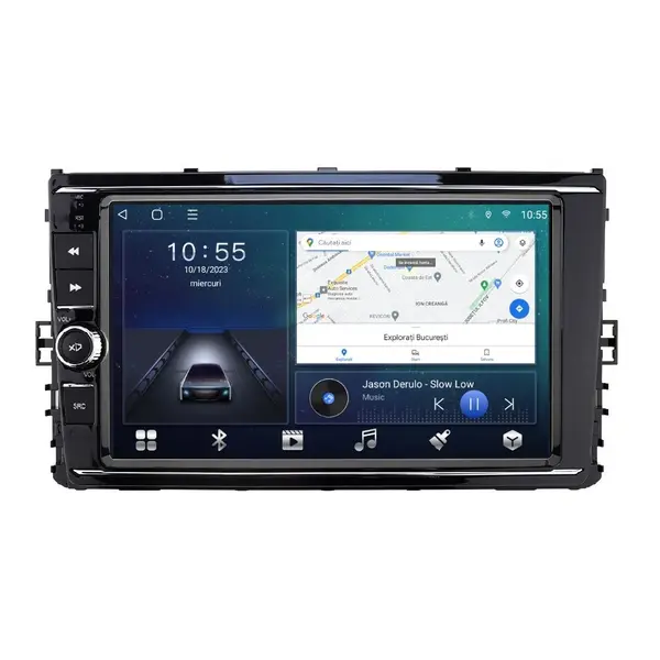 Navigatie dedicata cu Android VW Polo VI dupa 2017, 2GB RAM, Radio GPS Dual Zone, Display HD QLED 9'' Touchscreen, Internet Wi-Fi si slot SIM 4G, Bluetooth, MirrorLink, USB