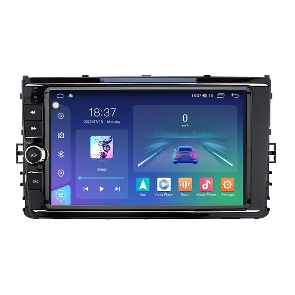 Navigatie dedicata cu Android VW T-Cross dupa 2018, 4GB RAM, Radio GPS Dual Zone, Display 2K QLED 9.5'' Touchscreen, Internet Wi-Fi si slot SIM 4G, Bluetooth, MirrorLink, USB